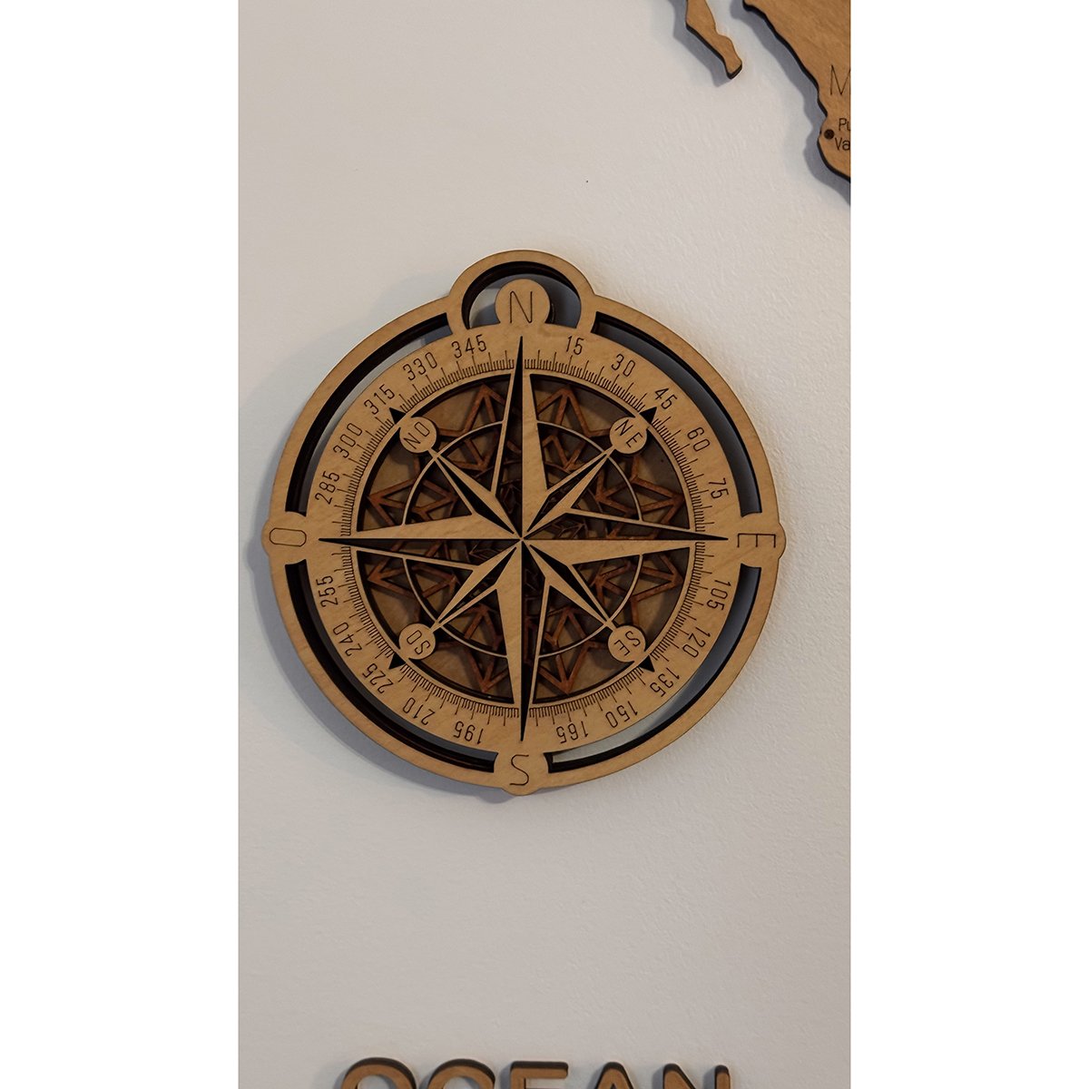 Carte du monde murale 3D en bois – gravure ultra-détaillée, fabrication française