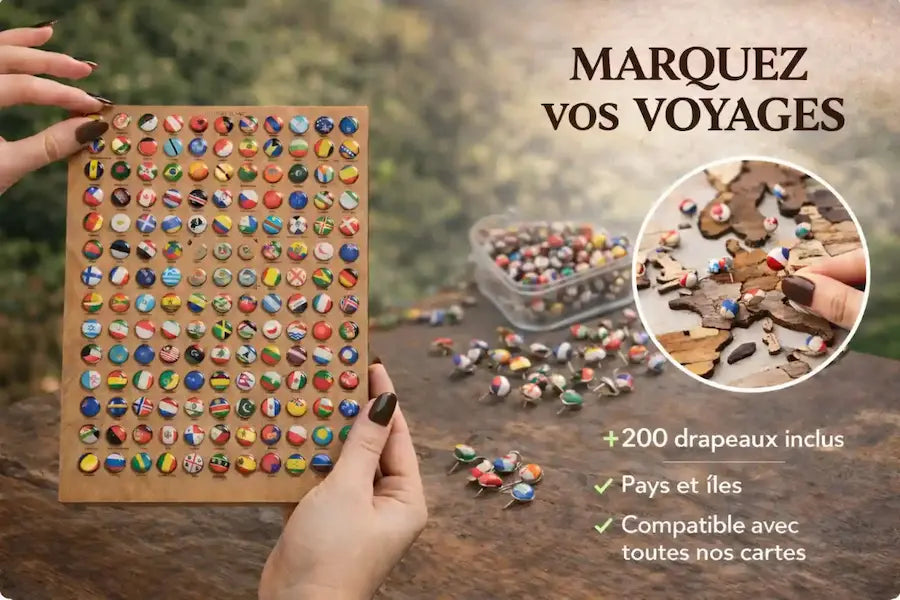 Carte du monde 3D en bois – Fabrication française