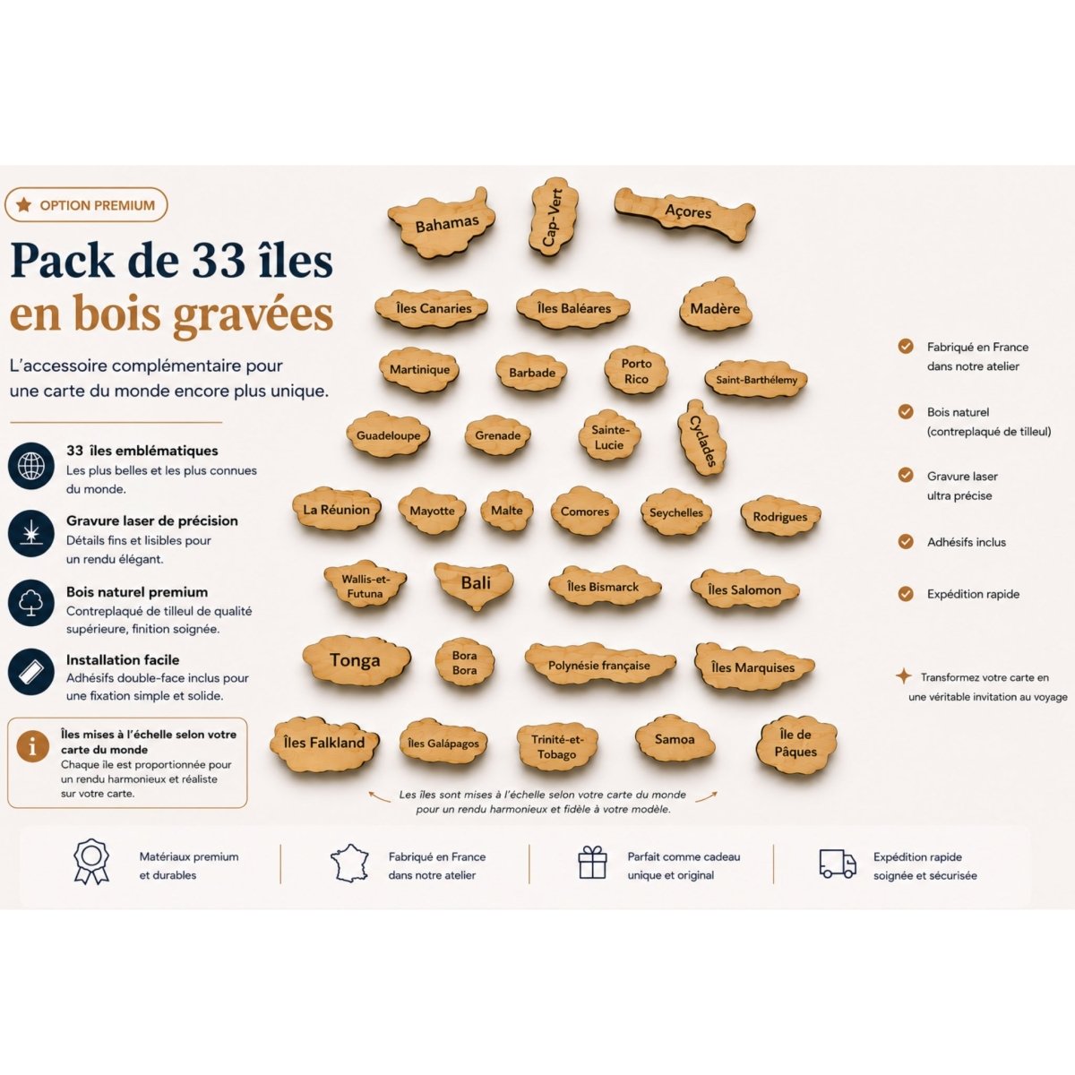 Ajouter 33 îles supplémentaires – non incluses de base - Wood Work