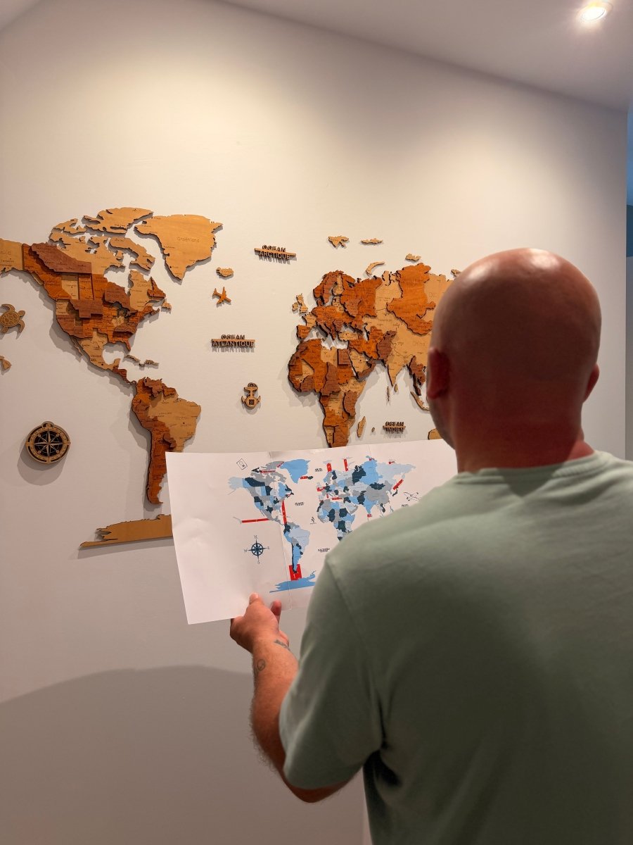 Carte du Monde Murale 3D en Bois – Fabrication Française - Wood Work