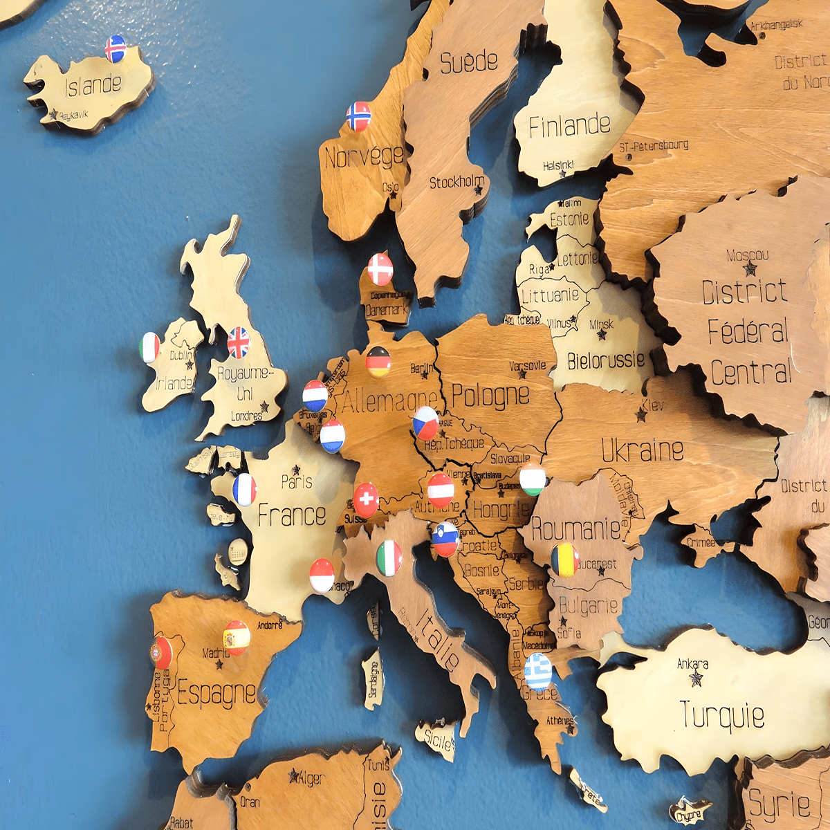 291 Punaises Drapeaux â Marquez Chaque Pays sur Votre Carte - Wood Work