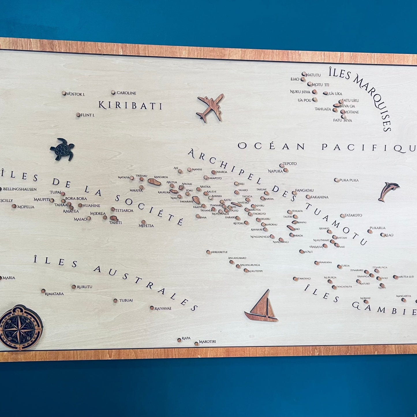 Carte Murale en Bois – Polynésie Française 🇵🇫 : Voyagez depuis chez vous -  Wood Work