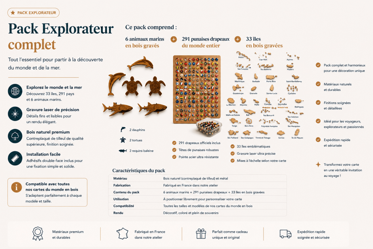 Kit Explorateur – Îles, Punaises & Animaux Marins - Wood Work