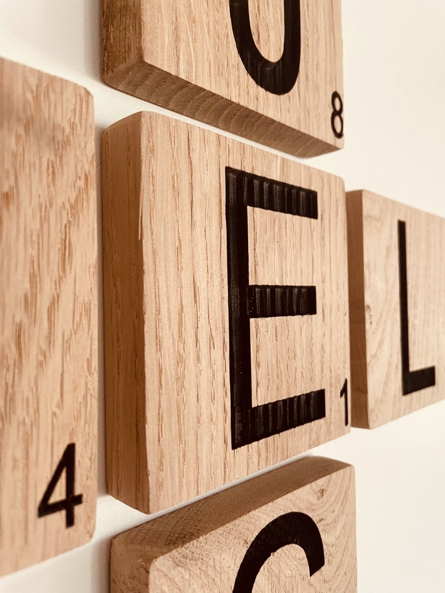Lettres Scrabble en Chêne Massif - Wood Work