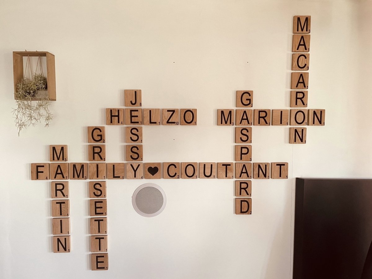 Lettres Scrabble en Chêne Massif - Wood Work